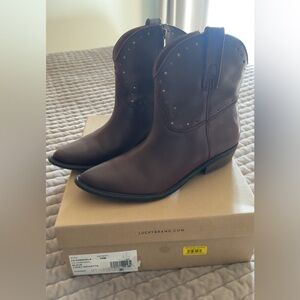 Lucky Brand Dark Brown Ankle Booties